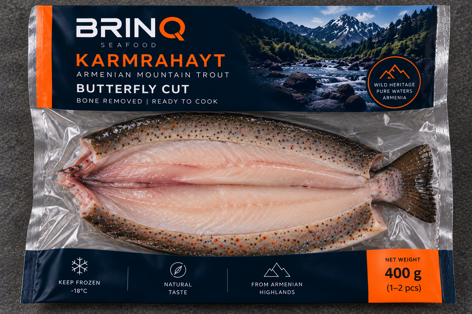 BRINQ Butterfly Cut Trout Skin-Pack Tray
