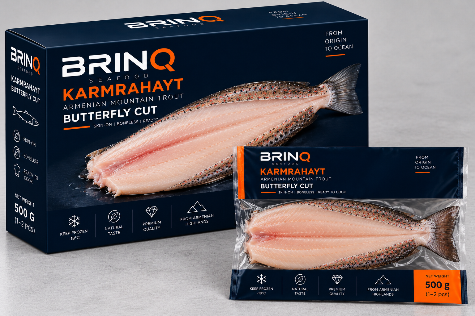 BRINQ Butterfly Cut Trout Skin-Pack Tray