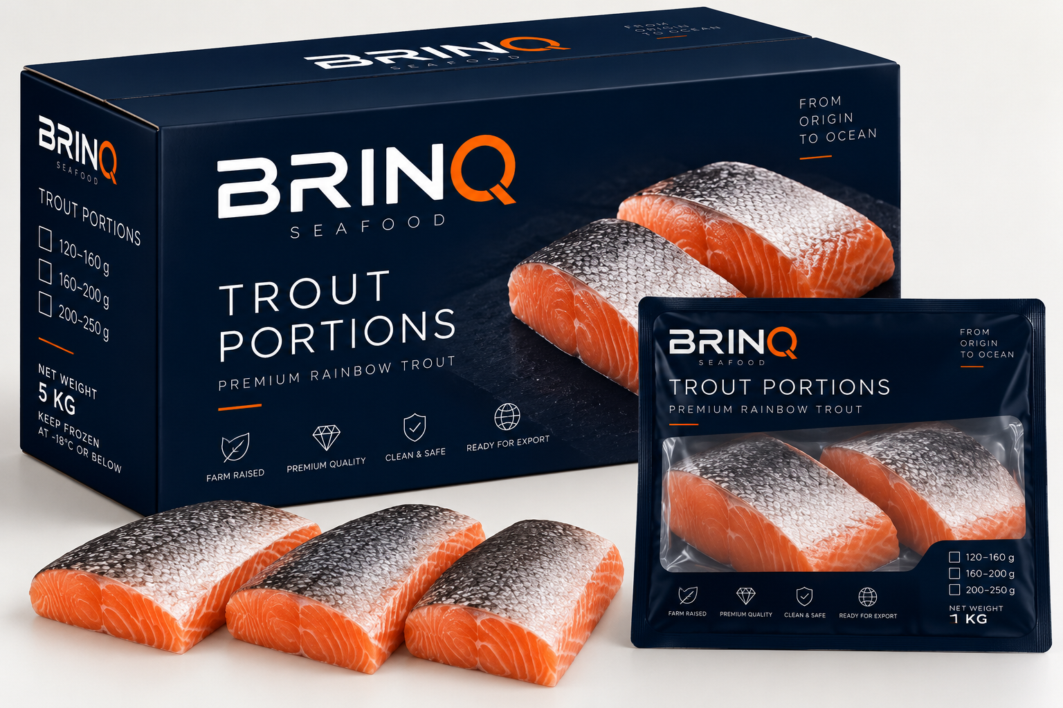 BRINQ Mountain Trout Portions Premium Tray